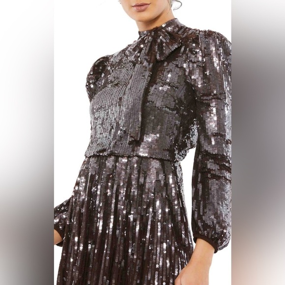 Mac Duggal 93642 NWTGlamorous High Neckline Sequin-embellished in Dark Chocolate - Picture 4 of 8